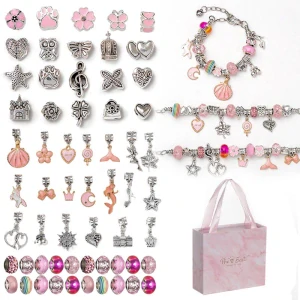 Dárková kreativní sada náramků s korálky PINK TOPBEADS pro holky