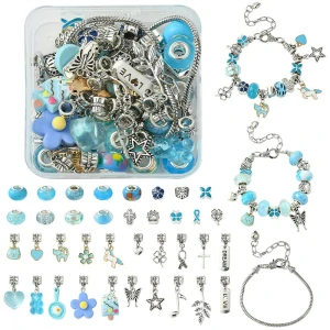 Dárková kreativní sada náramků s korálky modrá LIGHT BLUE TOPBEADS pro holky