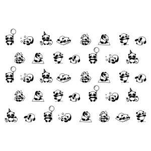 Samolepky na zeď dětské - Panda medvídci 38 ks