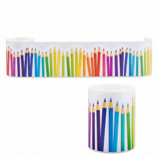 Samolepka na zeď – bordura Barevné pastelky 18 m (7,5 cm)