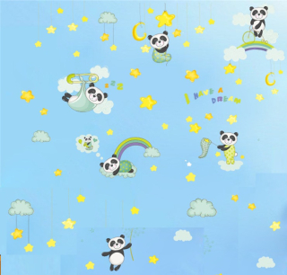 Samolepky na zeď pro děti - Panda medvídek